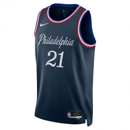 Nike Philadelphia 76ers Joel Embiid Navy Jersey - City Edition
