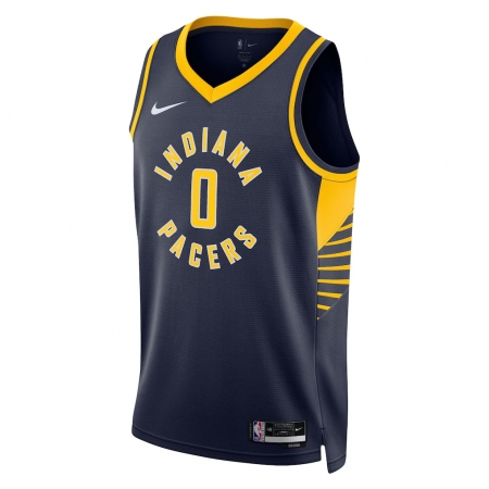 Nike Indiana Pacers Tyrese Haliburton Navy Jersey - Icon Edition