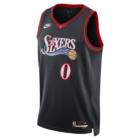 Nike Philadelphia 76ers Tyrese Maxey Black Jersey - Classic Edition