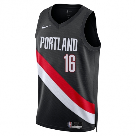 Nike Portland Trail Blazers Yang Hansen Black Jersey - Icon Edition